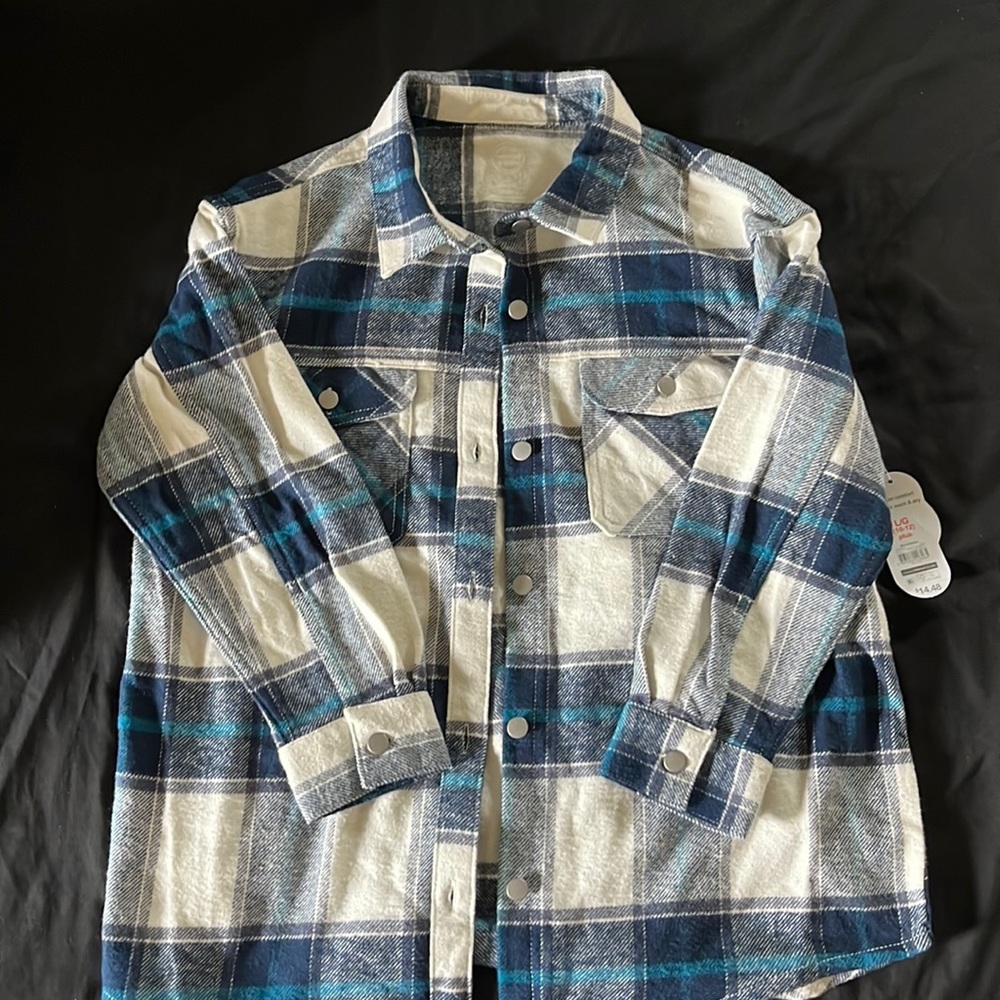 Girls lg plus 10/12 Wonder Nation button up fleece shacket